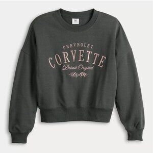 Juniors' Medium Chevrolet Corvette Detroit Original Cropped Embroidered Pullover